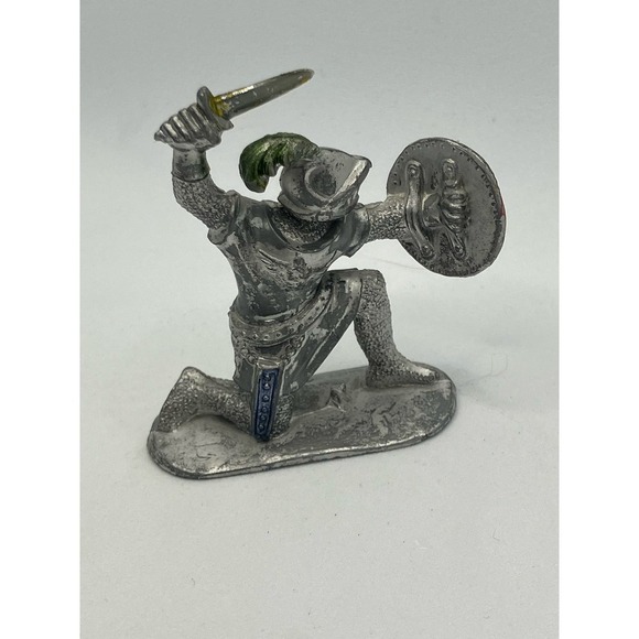 Knight Figure Small Plastic Grey Made in Germany - Picture 6 of 7